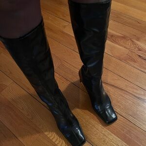Made in Italy - Elegant Black Knee-High Women's Boots